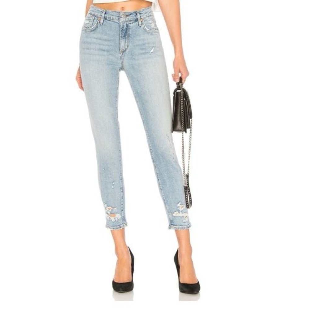 AGOLDE Sophie Distressed Hem Cropped Jean